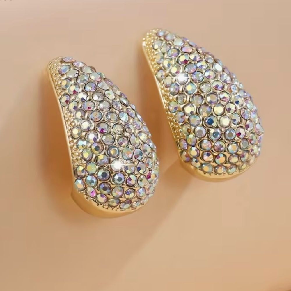 💛 Elegant Gold and Silver Swarovski Crystal Earrings 💛
